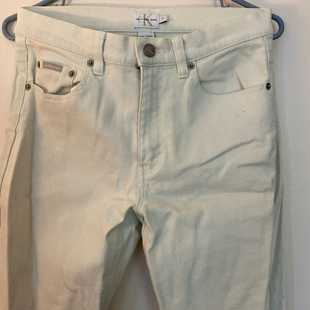 Calvin Klein Cream colored jeans, size 7